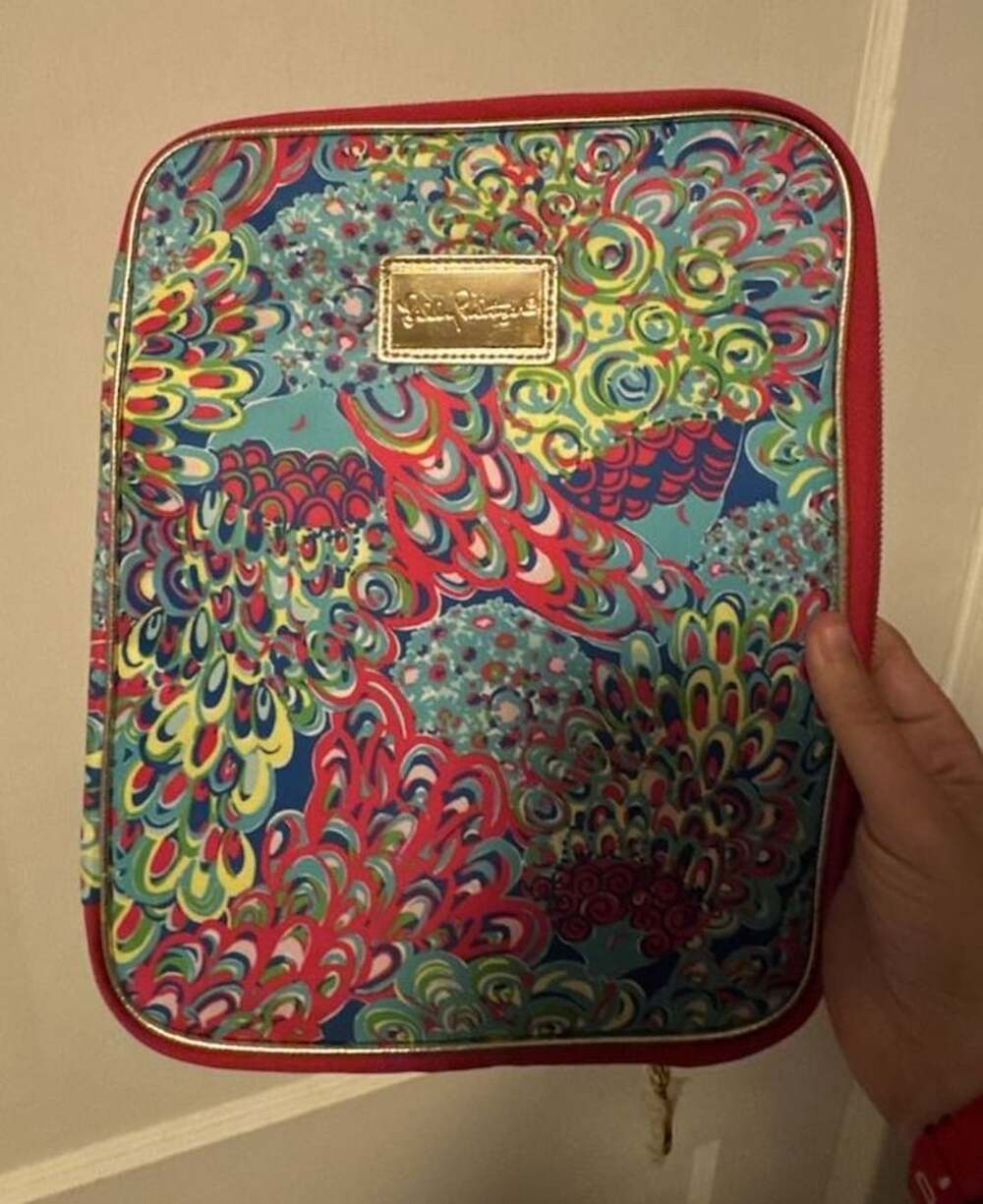 Lilly Pulitzer Agenda Folio Computer Laptop Holder Case Sleeve Bag Pink Green